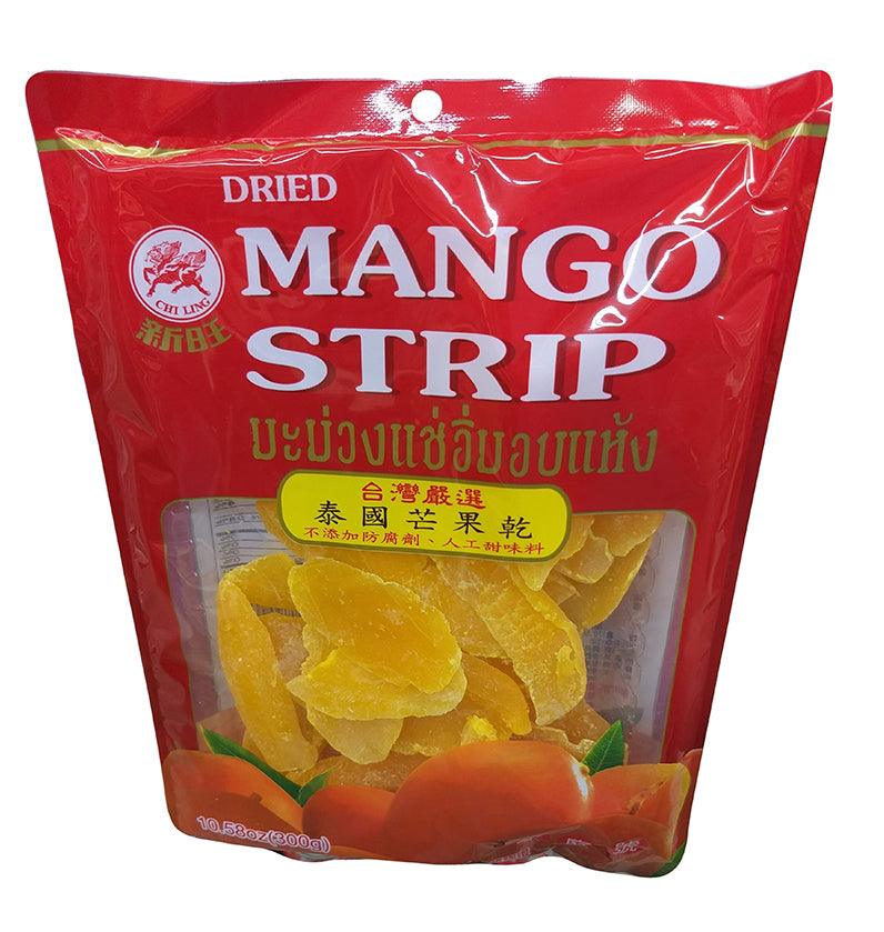 Chi Ling - Dried Mango Strips, 10.58 Ounces, (1 Bag) - Mighty Depot
