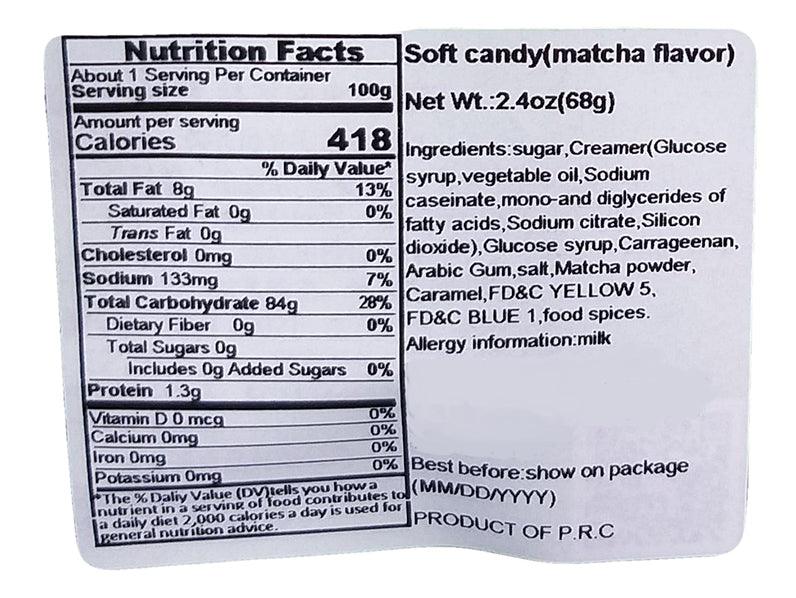 D'Chuang Haoua - Toffee Candy (Matcha), 2.12 Ounces, (1 Pouch) - Mighty Depot