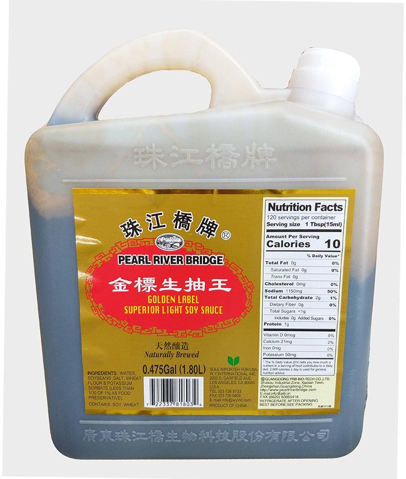 Pearl River Bridge - Golden Label Superior Light Soy Sauce, 3.75 Pounds, (1 Bottle) - Mighty Depot