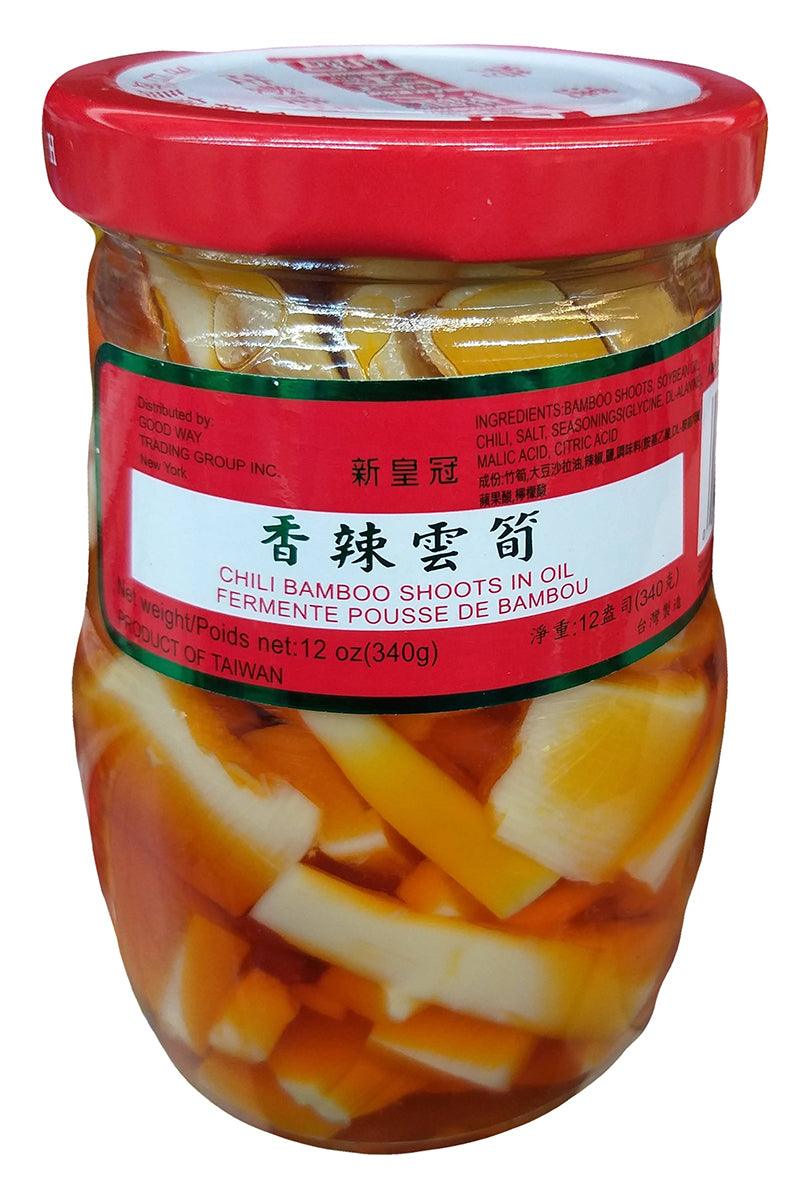 Good Way - Chili Bamboo Shoots in Oil, 12 Ounces, (1 Jar) - Mighty Depot