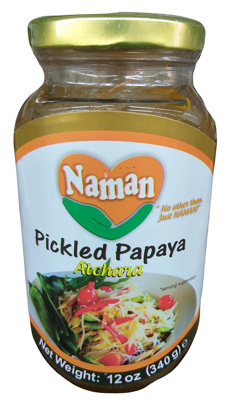Naman - Pickled Papaya in Syrup (Atchara), 12 Ounces, (1 Jar) - Mighty Depot