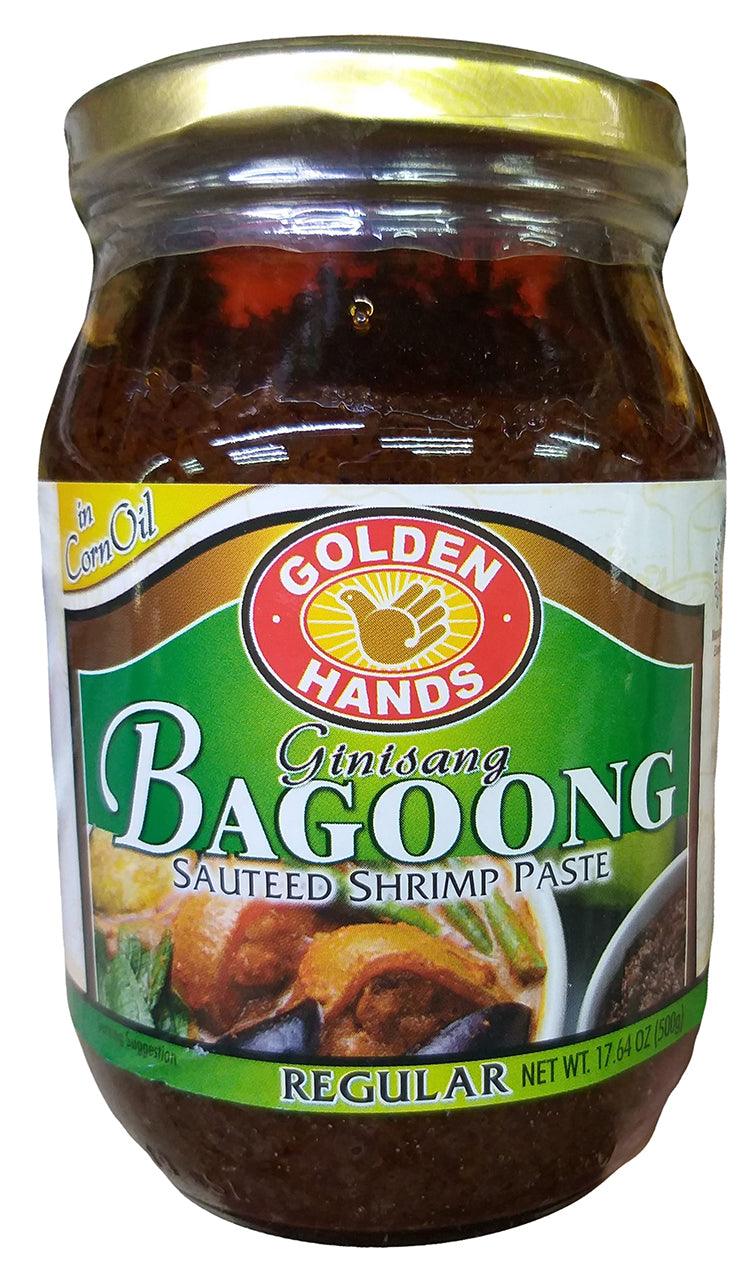 Golden Hands - Ginisang Bagoong (Sauteed Shrimp Paste (Regular)), 17.64 Ounces, (1 Jar) - Mighty Depot