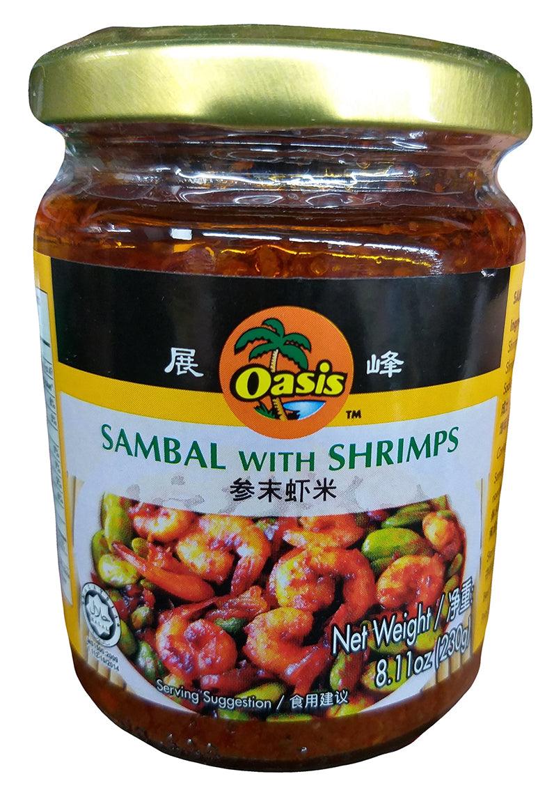 Oasis - Sambal with Shrimps, 8.11 Ounces, (1 Jar) - Mighty Depot