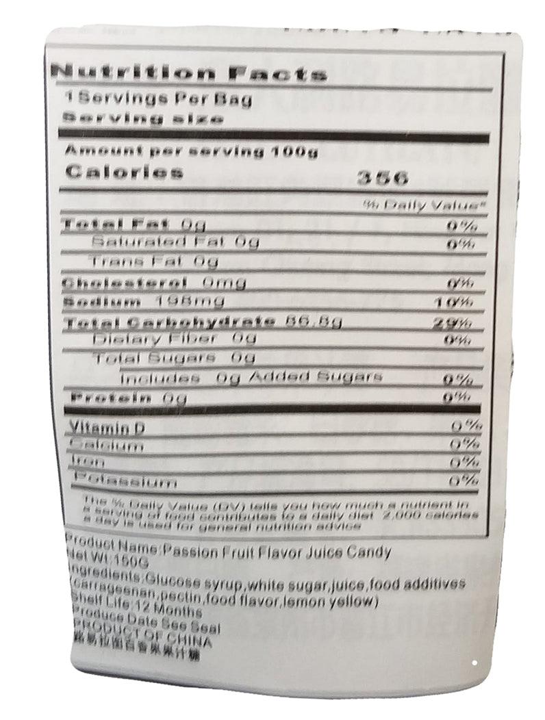 Gummy- Passion Fruit Juice Candy, 5.2 Ounces, (1 Bag) - Mighty Depot