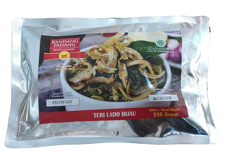 Restu Mande - Rendang Padang (Teri Lado Hijau), 8.8 Ounces, (1 Pouch) - Mighty Depot