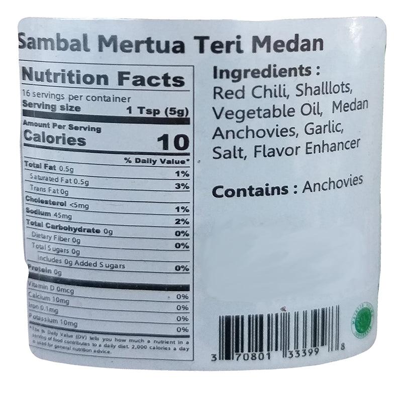 Sambal Mertua - Teri Medan, 1.94 Ounces, (1 Jar) - Mighty Depot