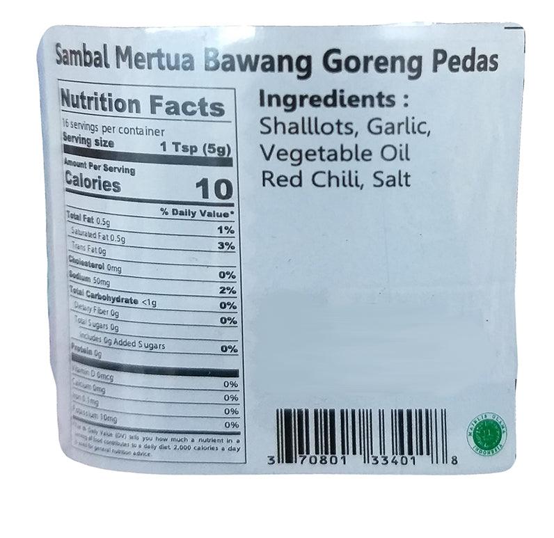 Sambal Mertua - Bawang Goreng Pedas, 1.94 Ounces, (1 Jar) - Mighty Depot