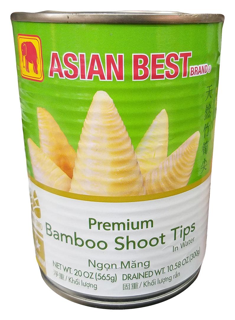 Asian Best Brand - Premium Bamboo Shoot Tips in Water, 1.25 Pounds, (1 Can) - Mighty Depot