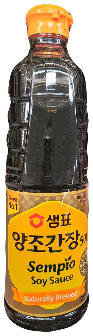 Sempio - Naturally Brewed Soy Sauce Non-GMO, 1.9 Pounds, (1 Bottle) - Mighty Depot