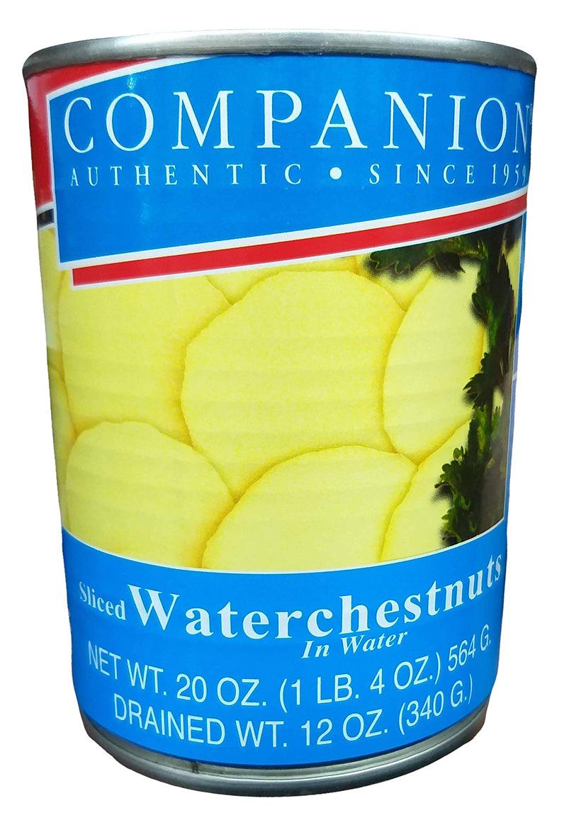Companion - Sliced Waterchestnuts in Water, 1.4 Pounds, (1 Can) - Mighty Depot