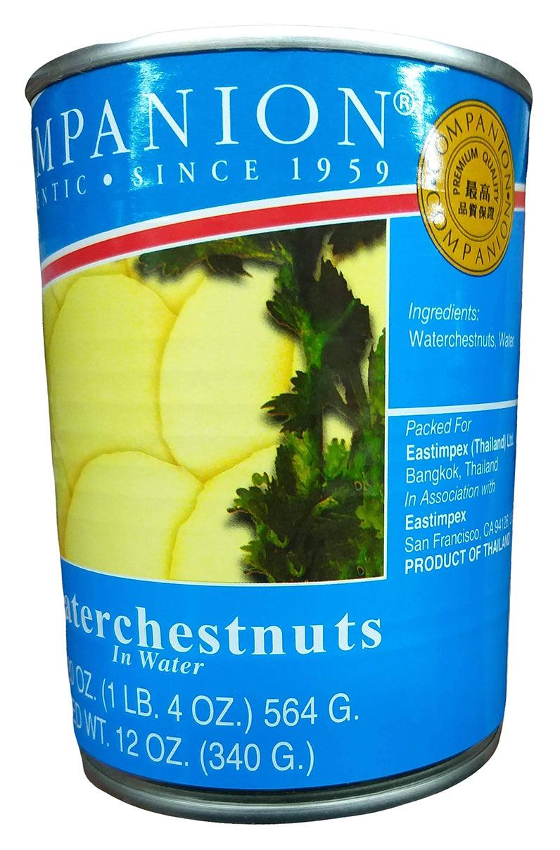 Companion - Sliced Waterchestnuts in Water, 1.4 Pounds, (1 Can) - Mighty Depot