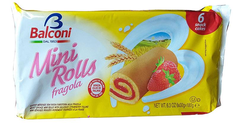 Balconi - Mini Rolls Fragola, 6.3 Ounces, (1 Bag) - Mighty Depot