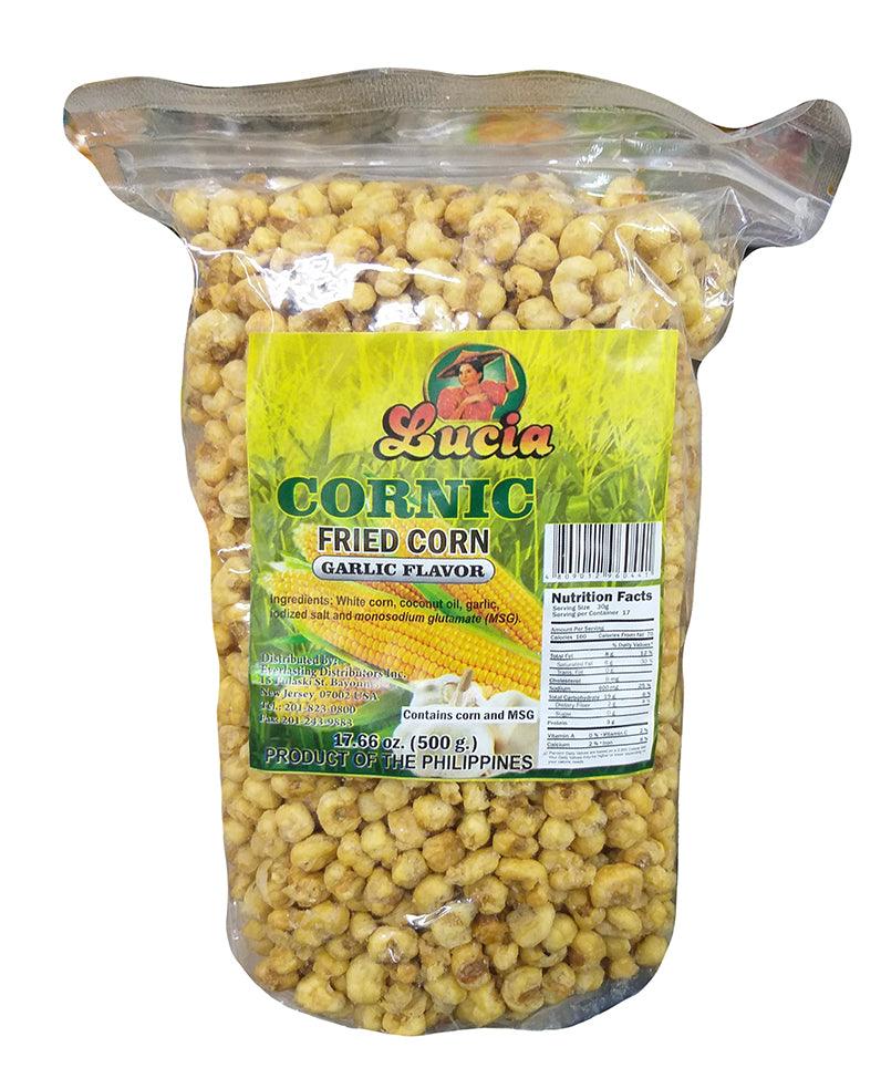 Lucia - Cornic Fried Corn (Garlic Flavor), 1.11 Pounds, (1 Bag) - Mighty Depot