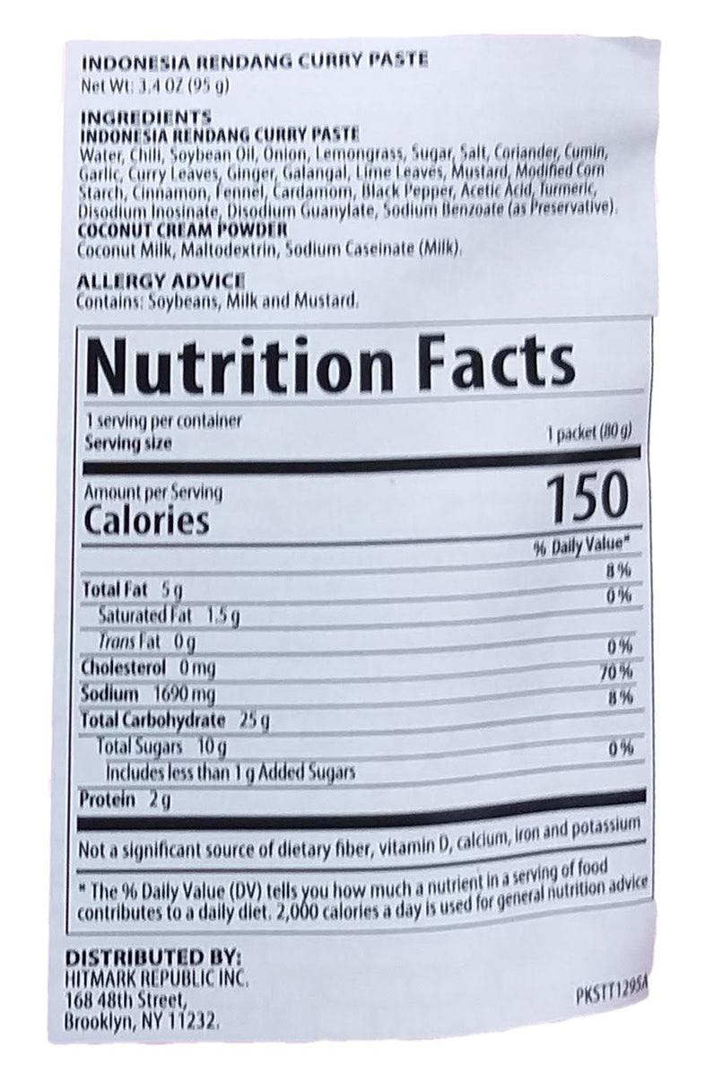 Woh Hup - Rendang Curry Paste (Coconut Cream Powder), 3.3 Ounces, (1 Pouch) - Mighty Depot