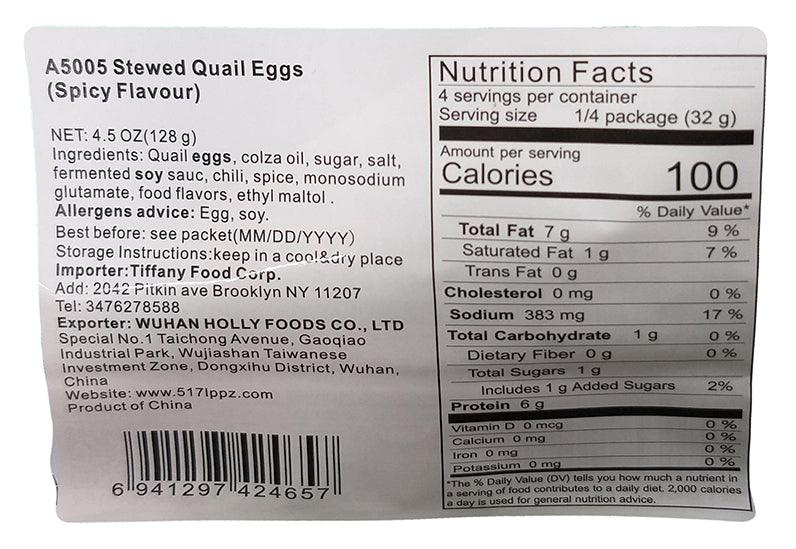 Bestore - Stewed Quail Eggs (Spicy), 4.5 Ounces, (1 Pouch) - Mighty Depot