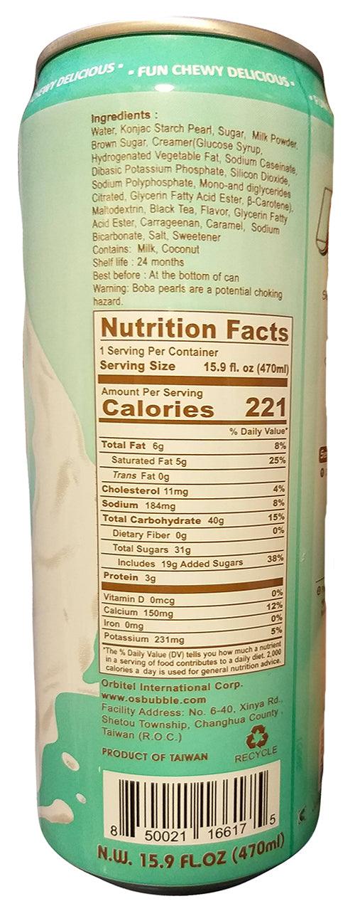 O's Bubble - Gummy Bobba Latte (Brown Sugar), 15.9 Ounces, (1 Can) - Mighty Depot