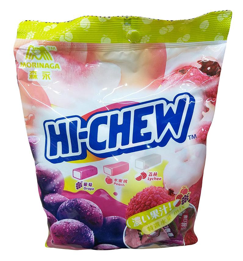 Morinaga - Hi-Chew Grape Peach Lychee Combo, 3.88 Ounces, (1 Bag) - Mighty Depot