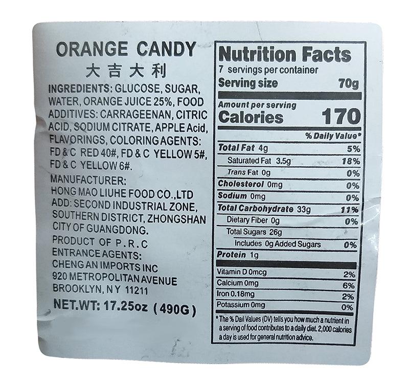 Hong Mao - Orange Candy, 1.09 Pounds, (1 Bag) - Mighty Depot