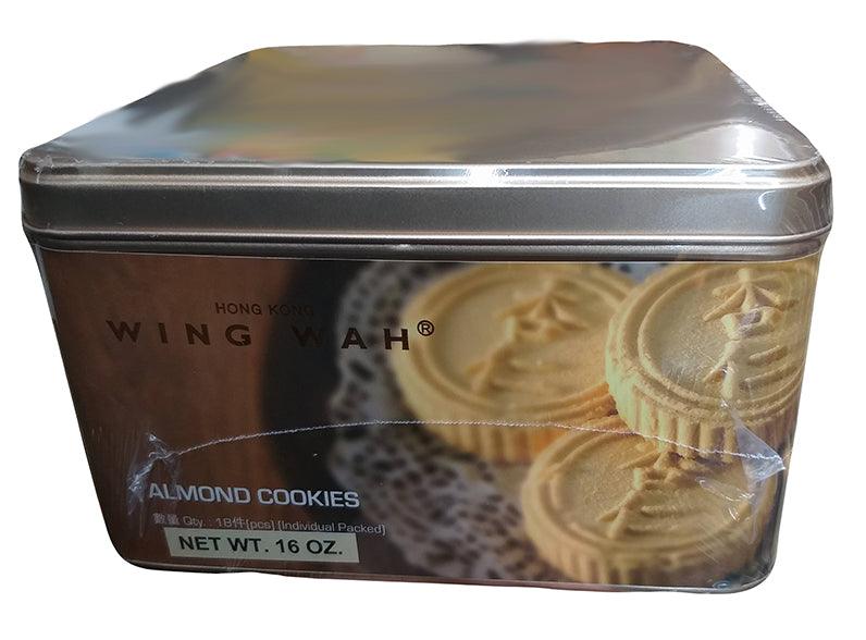 Wing Wah - Almond Cookies, 16 Ounces, (1 Can) - Mighty Depot