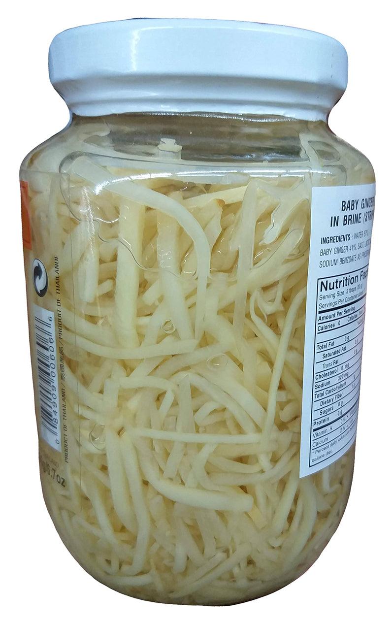 Cock Brand - Baby Ginger in Brine (Strip), 1 Pound, (1 Jar) - Mighty Depot
