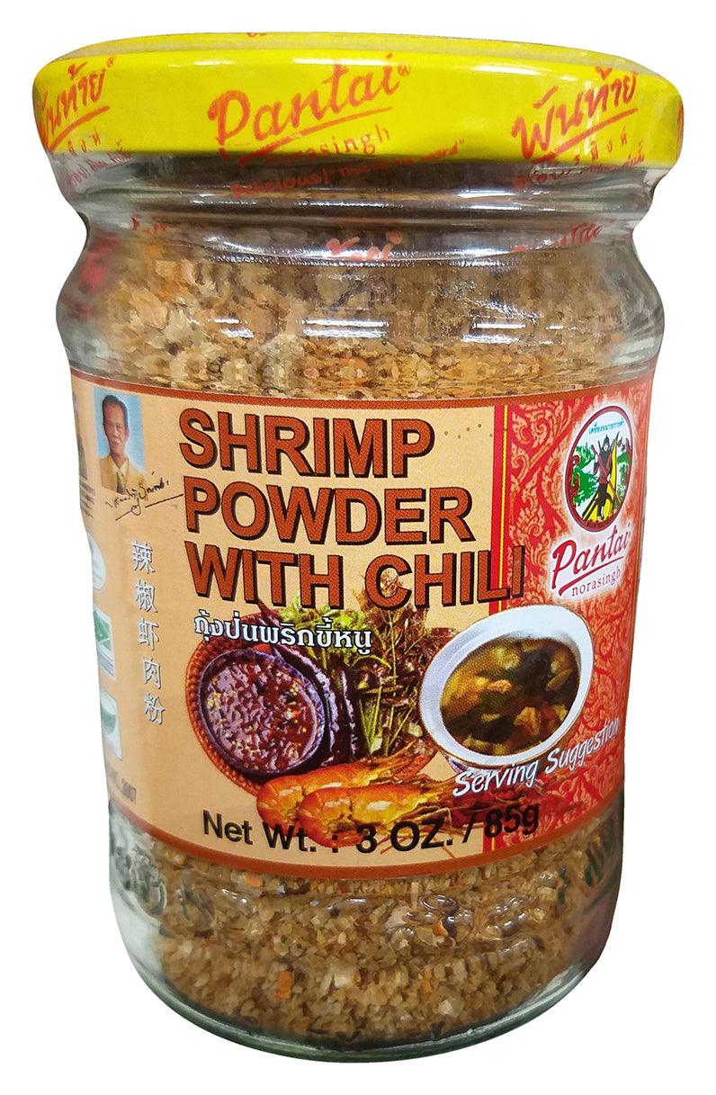 Pantai Norasingh - Shrimp Powder with Chili, 3 Ounces, (1 Jar) - Mighty Depot