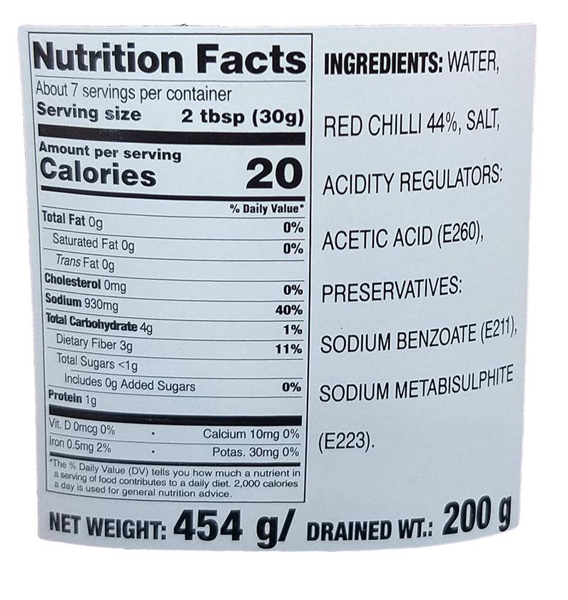 Cock Brand - Pickled Red Chili (Whole), 1 Pound, (1 Jar) - Mighty Depot