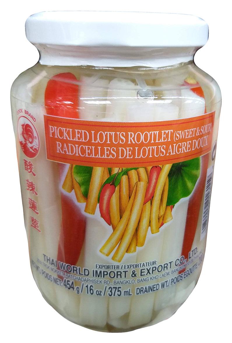 Cock Brand - Pickled Lotus Rootlet (Sweet and Sour), 1 Pound, (1 Jar) - Mighty Depot