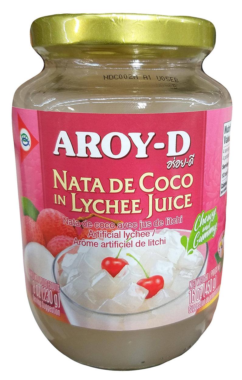 Aroy-D - Nata De Coco in Lychee Juice, 8 Ounces, (1 Jar) - Mighty Depot