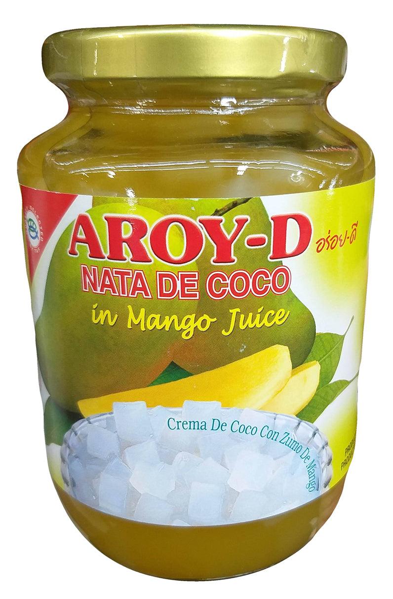 Aroy-D - Nata De Coco in Mango Juice, 15.87 Ounces, (1 Jar) - Mighty Depot