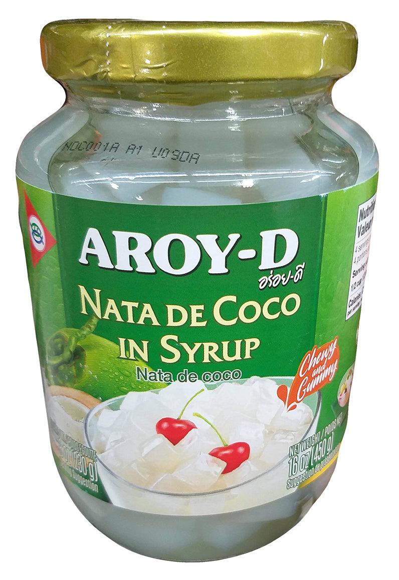 Aroy-D - Nata De Coco in Syrup, 1 Pound, (1 Jar) - Mighty Depot