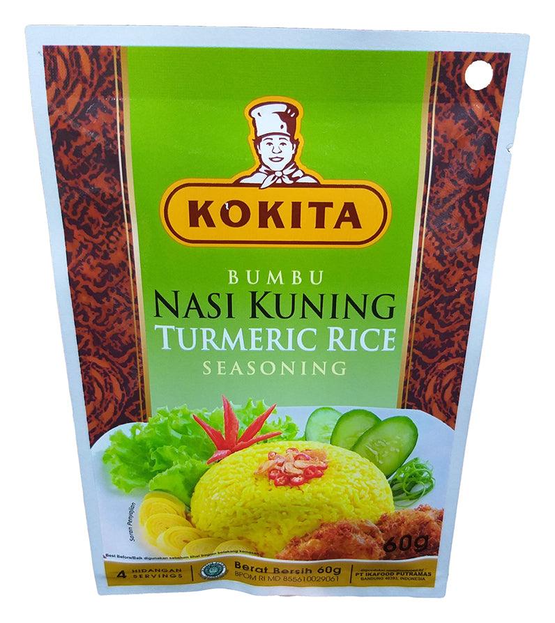 Kokita - Bumbu Nasi Kuning Turmeric Rice Seasoning, 2.11 Ounces, (1 Pouch) - Mighty Depot