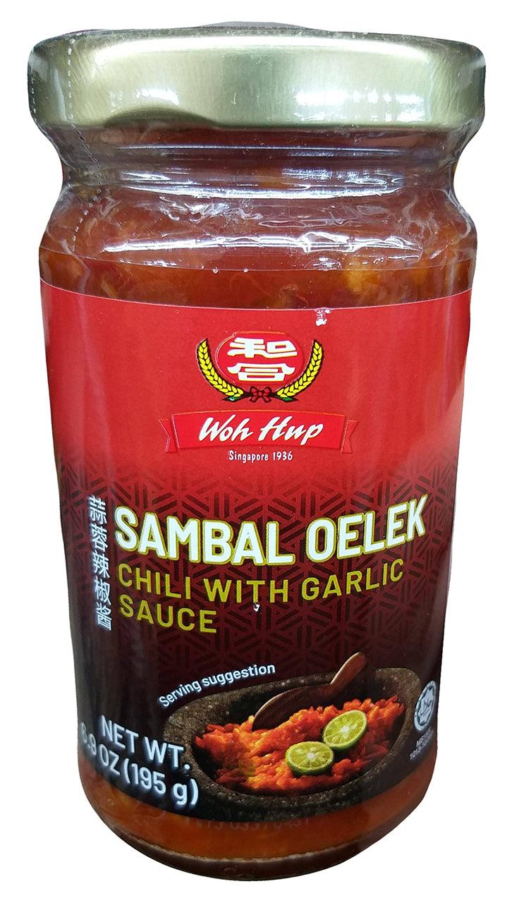Woh Hup - Sambal Oelek Chili with Garlic Sauce, 6.9 Ounces, (1 Jar) - Mighty Depot