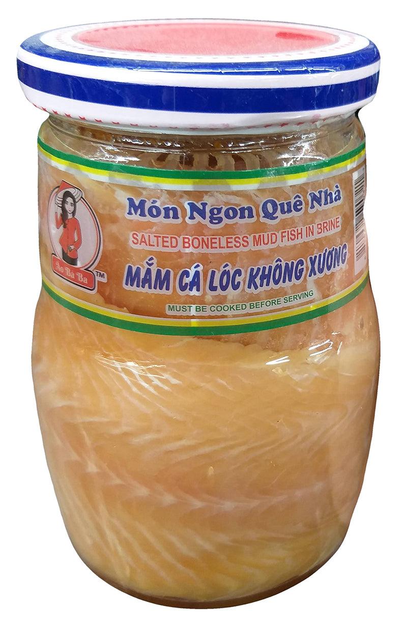 Ao Ba Ba - Salted Boneless Mudfish in Brine, 15 Ounces, (1 Jar) - Mighty Depot