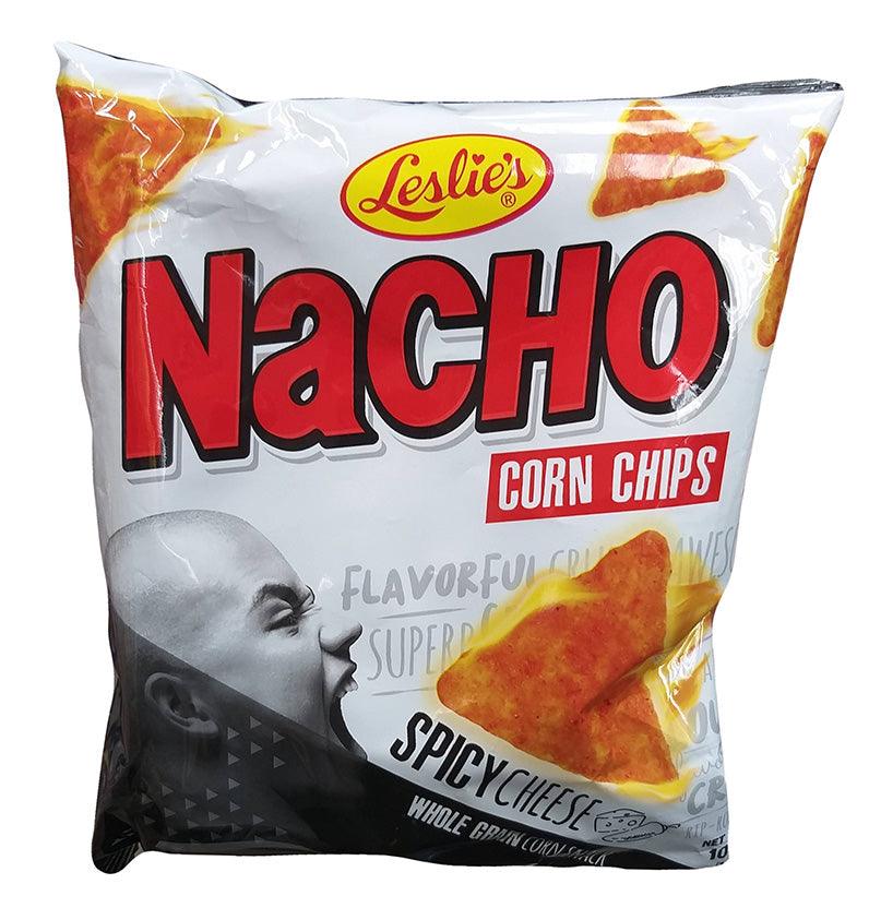 Leslie's - Nacho Corn Chips (Spicy Cheese), 3.5 Ounces (1 Bag) - Mighty Depot