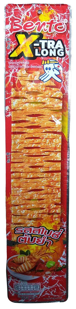 Bento X-tra Long - Squid Seafood Snack (Spicy), 0.35 Ounces (1 Pouch) - Mighty Depot
