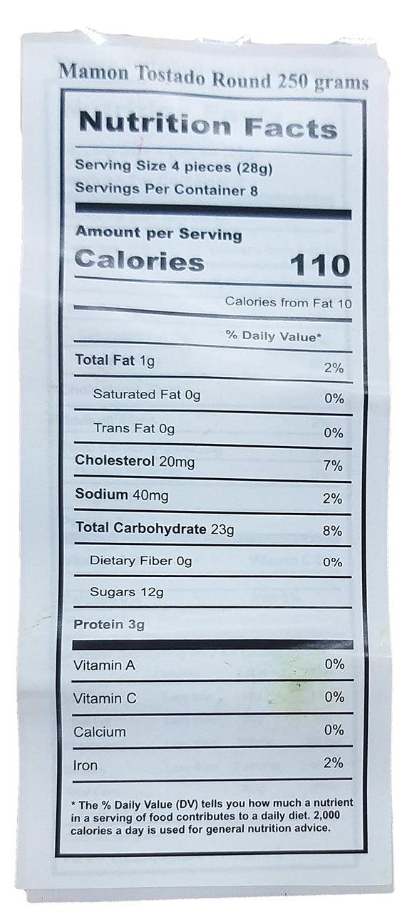 Malou's Biscuit - Special Mamon Tostado (Round), 8.81 Ounces, (1 Bag) - Mighty Depot