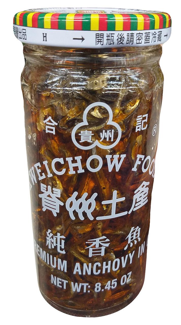 Kweichow - Premium Anchovy in Oil, 8.45 Ounces, (1 Jar) - Mighty Depot