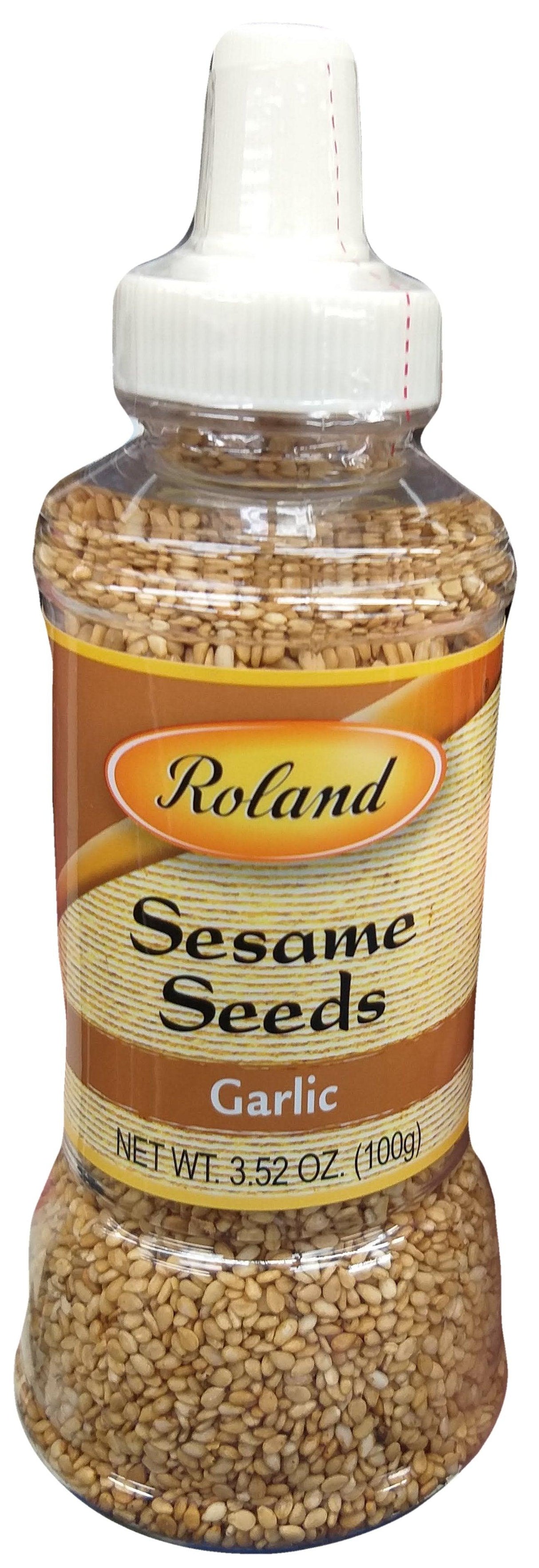 Roland - Sesame Seeds (Garlic), 3.52 Ounces, (1 Bottle) - Mighty Depot