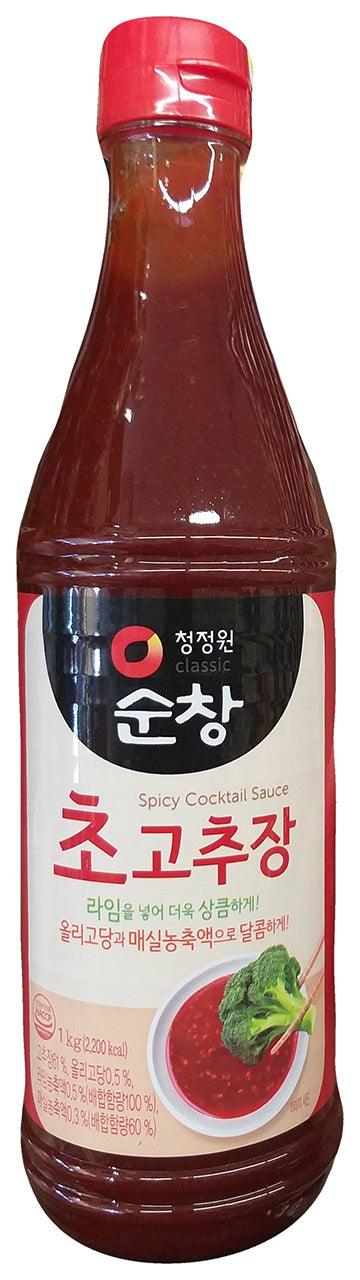 Chung Jung One - Spicy Cocktail Sauce, 2.2 Pounds, (1 Bottle) - Mighty Depot