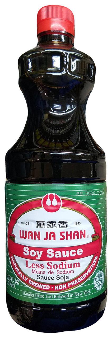 Wan Ja Shan - Soy Sauce Less Sodium, 2.11 Pounds, (1 Bottle) - Mighty Depot