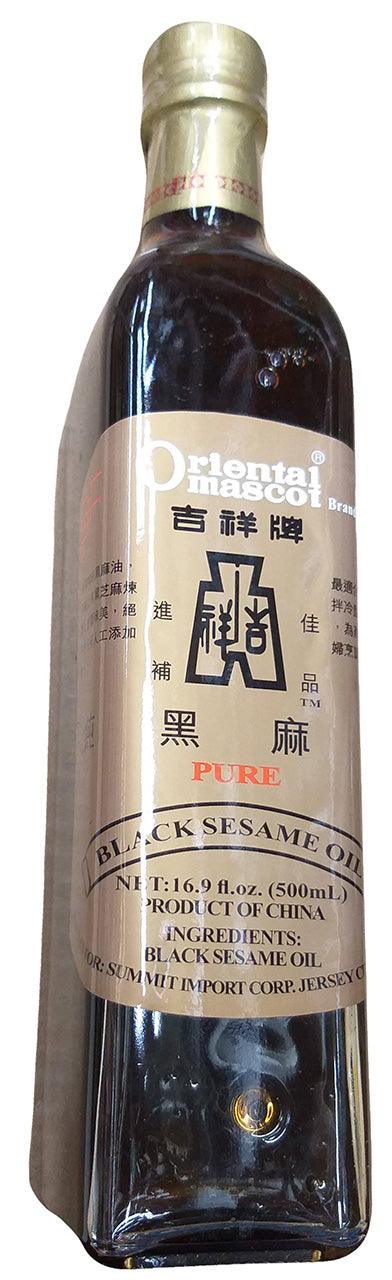 Oriental Mascot - Pure Black Sesame Oil, 1 Pound, (1 Bottle) - Mighty Depot