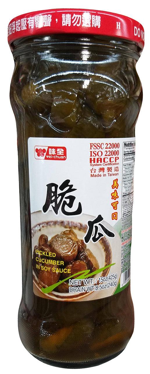 Weichuan - Pickled Cucumber in Soy Sauce, 15 Ounces, (1 Jar) - Mighty Depot