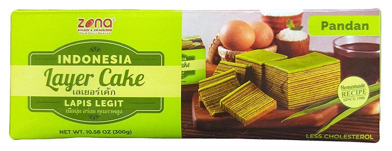 Zona - Indonesian Layer Cake (Pandan), 10.58 Ounces, (1 Box) - Mighty Depot