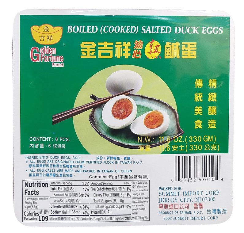 Golden Fortune Brand - Boiled Salted Duck Eggs, 11.6 Ounces, (1 Box) - Mighty Depot