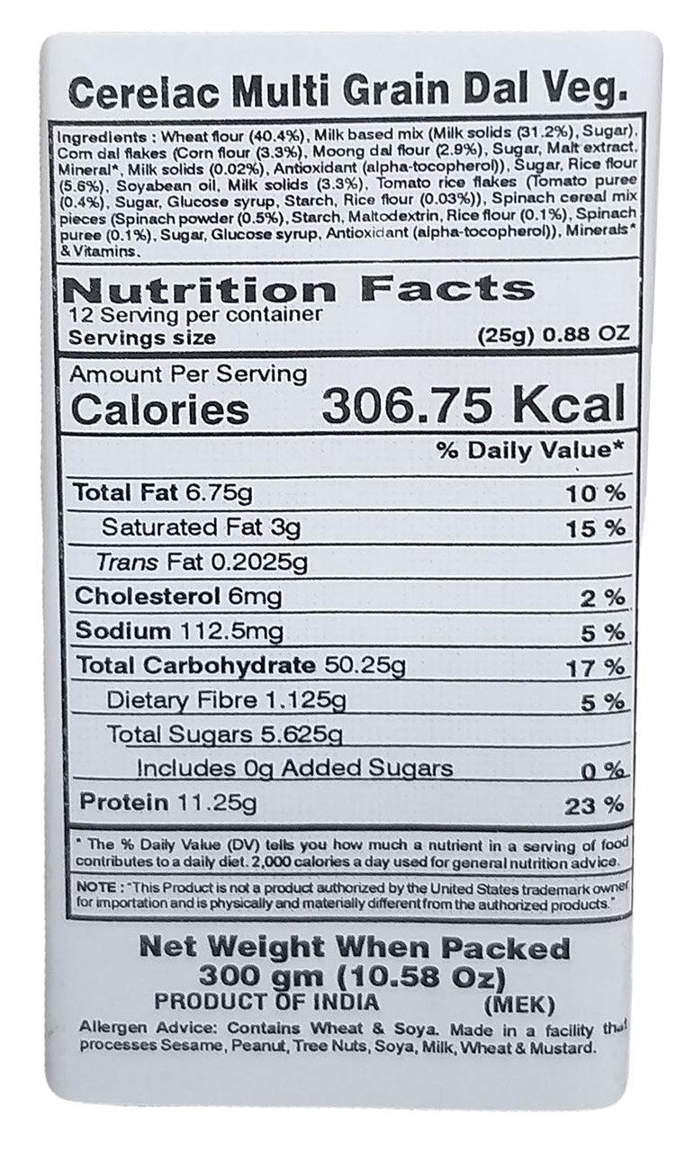 Nestle - Cerelac Baby Cereal with Milk (Multigrain Dal Veg), 10.58 Ounces, (1 Box) - Mighty Depot