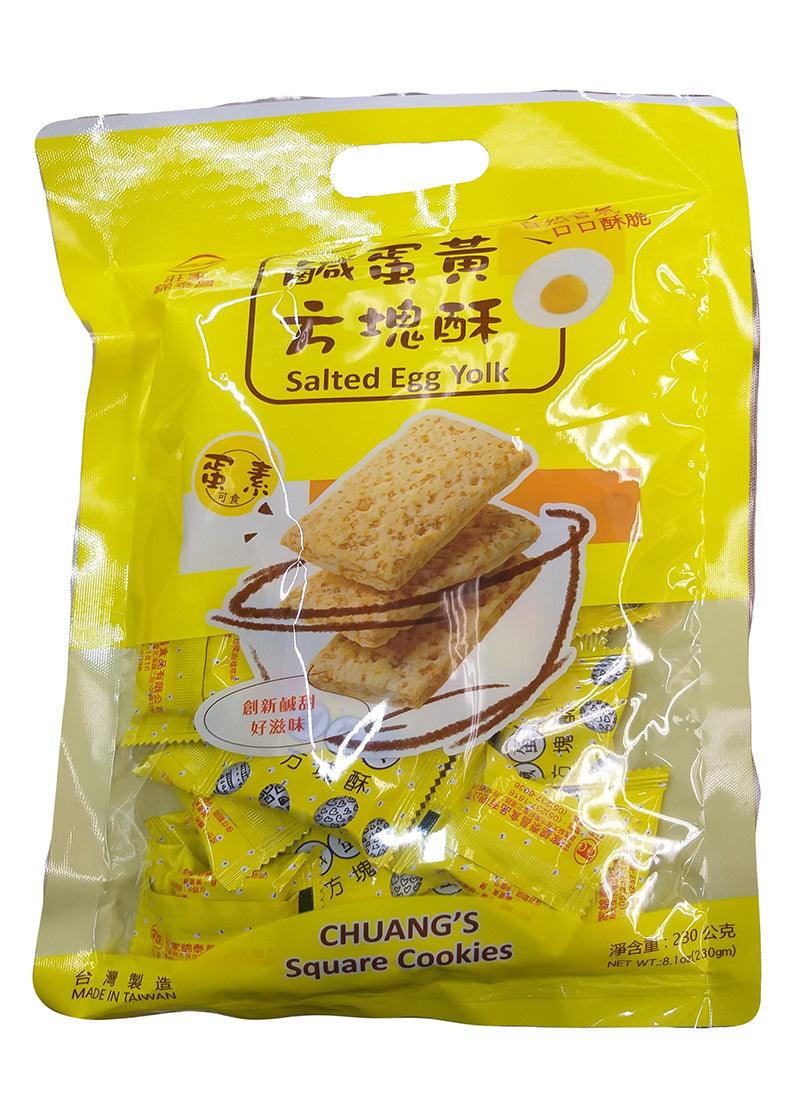 Chuang's - Square Cookies (Salted Egg Yolk), 8.1 Ounces, (1 Bag) - Mighty Depot