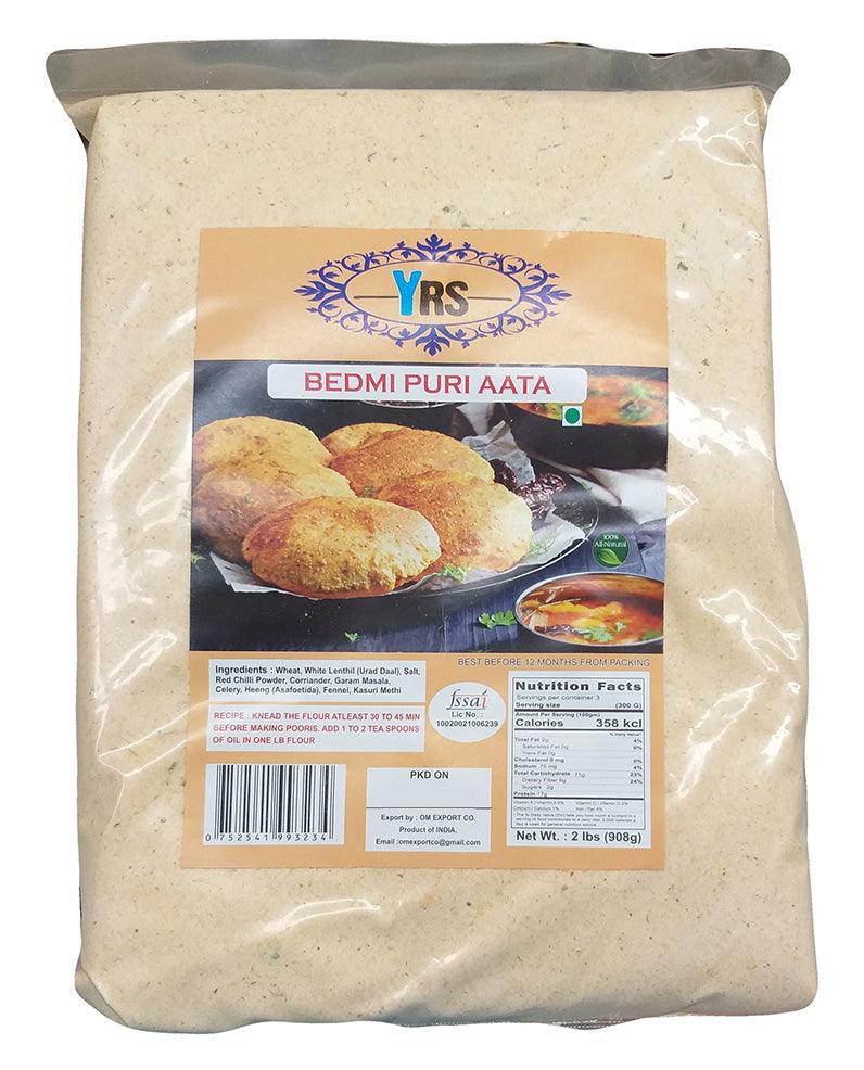 YRS - Bedmi Puri Aata, 2 Pounds, (1 Bag) - Mighty Depot