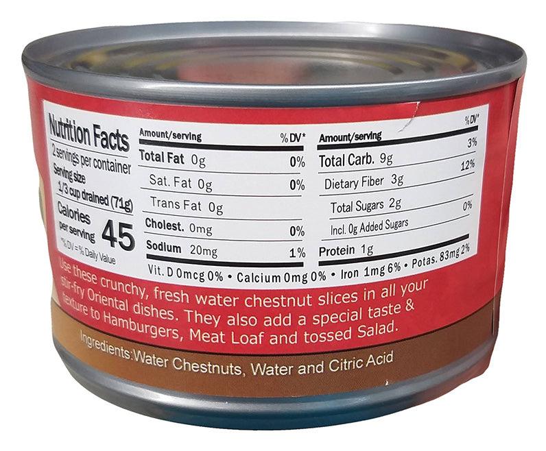 Orchids - Water Chestnut (Sliced), 8 Ounces, (1 Can) - Mighty Depot