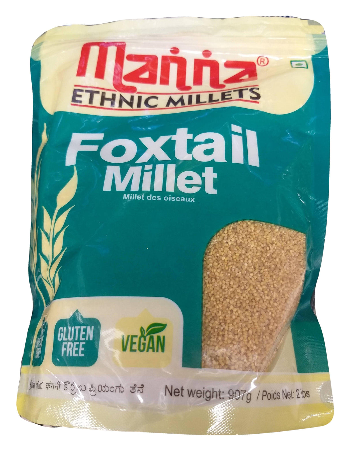 Manna Ethnic Millet - Foxtail Millet, 1.99 Pounds (1 Bag) - Mighty Depot
