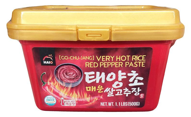 Haio - Red Pepper Paste (Very Hot Rice), 1.1 Pounds (1 Tub) - Mighty Depot